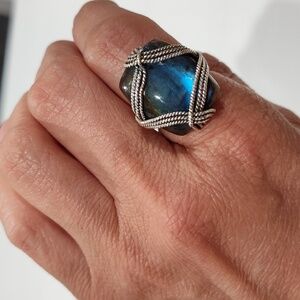 Labradorite & Sterling Silver Ring in size 7